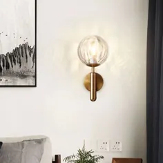 مینیمالیست Globe Wall Mount Light Light Fixture Glass 1-Head Bed Ideas Lighting Wall Leps & Sconces