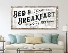 تابلوی تختخواب و صبحانه تختخواب و تزئین دیوار خانه مدرن ، تزئین دیوار ابتدایی روستایی نام خانوادگی