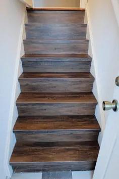 پله های کاشی چوبی مصنوعی DIY با بودجه