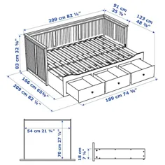 ضیافت IKEA HEMNES 2p (ساختار + ماتلاس)