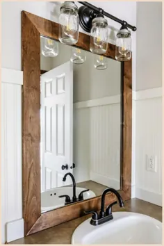 ایده های تزئینی DIY برای خانه - آینه قاب چوب