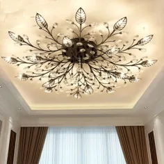 چراغ های لوستر سقفی کریستال مدرن فلاش مونت خانگی طلای مشکی LED K9 برای اتاق نشیمن