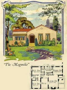 1925 مگنولیا - طرح یک طبقه ییلاقی به سبک پاسیو کالیفرنیا - رادفورد