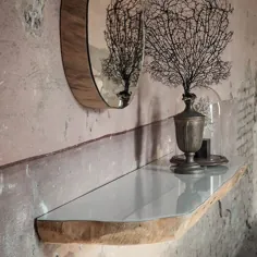 ایده های تزئین تنه درخت: میزها ، چهارپایه ها ، آینه ها و قفسه های شناور