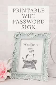 علامت رمز عبور Wifi قابل چاپ برای شما اتاق خواب مهمان • طراحی ماریا لوئیز