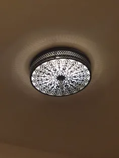 لامپ سقفی چراغ روشنایی شیشه ای ترکی Morrocan |  اتسی