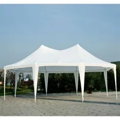 Outsunny White 22ft x 16ft Octagon 8-Wall Gazebo Canopy Tent Outdoor Patio Outdoor 22'x16 'Decagonal tent سایبان برای مهمانی عروسی بزرگ |  اوسوم