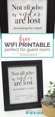 علامت قابل چاپ WIFI اتاق مهمان رایگان