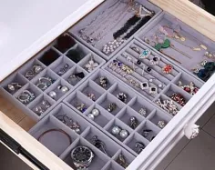 سینی های جواهرات مخملی 1 عدد ، سینی های ذخیره سازی جواهرات مخمل برای کشو ، جعبه حلقه دستبند گردنبند گوشواره
