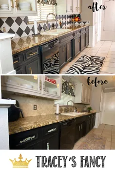 DIY قبل و بعد از بازسازی آشپزخانه با رنگ گچ