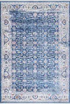 فرش آبی ادیسا رنگ پریده ایرانی