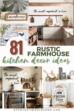 81 ایده های تزئینی آشپزخانه Rustic Farmhouse - میز ، نمای پشت ، کابینت ، جزیره ، نور ، سقف