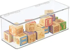 جعبه ذخیره سازی اسباب بازی Playroom قابل انعطاف پذیری mDesign پلاستیکی با درب - ظرفی برای سازماندهی اسباب بازی های کودک / کودکان ، اکشن فیگورها ، مداد رنگی ، نشانگرها ، بلوک های ساختمان ، پازل ، کاردستی - 2 بسته - پاک