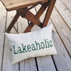 بالش Lakeaholic Pillow دریاچه خانه بالش خانه دریاچه |  اتسی