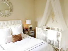 تخت نوزاد در اتاق خواب های اصلی ، ایده های طراحی اتاق و قرار دادن مبلمان