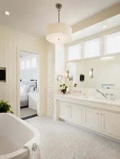 کابینت حمام سفید - انتقالی - حمام - معماری دیلون کایل