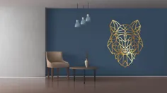 هندسه دیوار گرگ هندسی Wolf Wall Art Polygonal |  اتسی