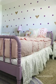 ایده های اتاق خواب بنفش و طلای دختر کوچک - لولی جین