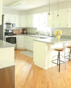 گنجه های آشپزخانه نقاشی شده با گچ: از بلوط عسلی تا سفید