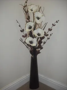 گل آرایش حریر گلدان گلدان قهوه ای به طول 1 متر