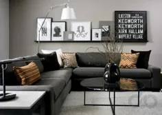 میز قهوه چه رنگی با نیمکت خاکستری مجموعه - اتاق نشیمن مدرن سیاه و خاکستری دوست دارد ...