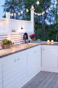 ایده طراحی آشپزخانه در فضای باز به سبک ساحلی