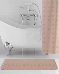 Blush Taupe Squares حمام حصیر تزیین حمام بژ هندسی |  اتسی