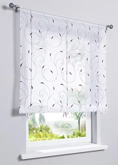 پرده شفاف HomeyHo شفاف و گلدوزی شده رومیزی شیشه ای مخصوص پوشش پنجره های آشپزخانه