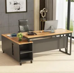 میز تحریر بزرگ L شکل 55 اینچ میز اداری کامپیوتر |  اتسی