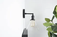 Industrial Wall Sconce Matte Black Mid Century Modern |  اتسی