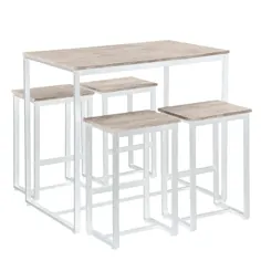 ست میز ناهار خوری UBesGoo ، ست میز میخانه 5 متر شمارنده با 4 صندلی برای بار ، گوشه صبحانه ، اتاق آشپزخانه ، اتاق ناهار خوری و اتاق نشیمن - Walmart.com