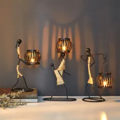 8.95 دلار تخفیف 30 درصدی ایالات متحده | نگهدارندگان شمع پرنعمت دکوراسیون منزل متال مردم مدل Candelabros تزئینی خلاقانه شمع شمع وسایل عروسی | شمع داران |  - AliExpress