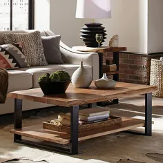 میز قهوه بزرگ چوبی آلپ آلرن و فلز به صورت طبیعی