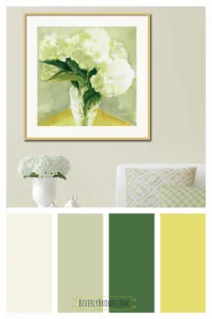 طرح رنگ خنثی سفید ، سبز مرمر ، زرد