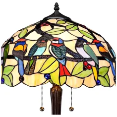 پرندگان وودلند چراغ میز روبرت لوئیس به سبک تیفانی - # W7860 |  لامپ به علاوه