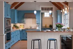 31 ایده عالی کابینت آشپزخانه آبی