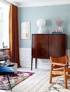 یک آپارتمان در کپنهاگ با رنگ های صورتی و آبی - اتاق شمالی