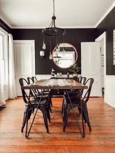 8 ایده اتاق ناهارخوری سیاه که رنگ پررنگ را ثابت می کند بهترین راه برای تنظیم حالت |  Hunker