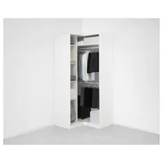 کمد لباس گوشه ای PAX - سفید / سفید گریمو - IKEA