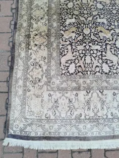 فرش بزرگ ابریشمی ایرانی ، 9.1x11.8ft ، فرش ترکی صورتی صورتی ، فرش Oushak بژ بیش از حد ، فرش بزرگ سایز ، فرش بزرگ ، فرش 9x12