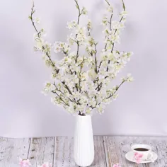 گل های شکوفه گیلاس مصنوعی گل براق 4PCS