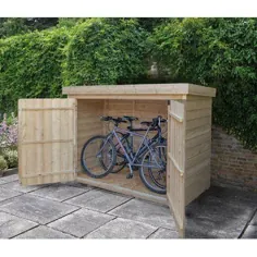 6 فوت  W x 3 Ft.  D همپوشانی سایبان دوچرخه چوبی چوبی