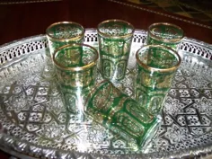 لیوان چای مراکشی Espresso Shot Glass دست ساز ترکی 6 بسته ای قرمز