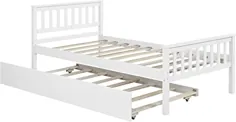 قاب تختخواب دوقلو چوبی ، تختخواب دو تخته سکویی ایمن با یک پایه اضافی Trundle Daybed 79.5inch Long / 275 پوند