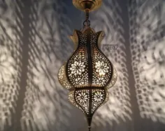 آویز برنجی مسی سبک و مدرن مراکشی |  اتسی