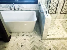 حمام مرمر طلا Calacatta - ایده های کاشی حمام و کف حمام