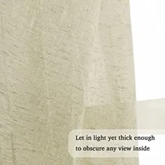 پرده های شفاف سفید و سفید پارچه ای پارچه ای طبیعی و پرده نیمه شفاف سفید 96 اینچ پرده با نورپردازی فیلتر نور طولانی 2 صفحه پانل های شیشه ای جیبی پنجره ها / پرده ها ، اطمینان از حریم خصوصی ، سفید
