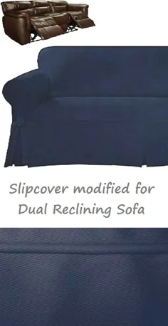 کاناپه دو نفره SOFA Slipcover Farmhouse Twill Navy Blue Sure Fit Couch