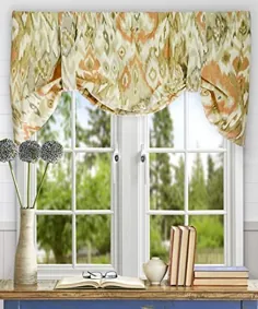 Ellis Curtain Terlina 50-in-21 Inch Lined Tie-Up Valance، Coral