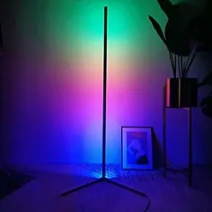 (eBay) Corner Lamp Floor - RGB Color Changing Mood Lighting، Dimmable LED Black
